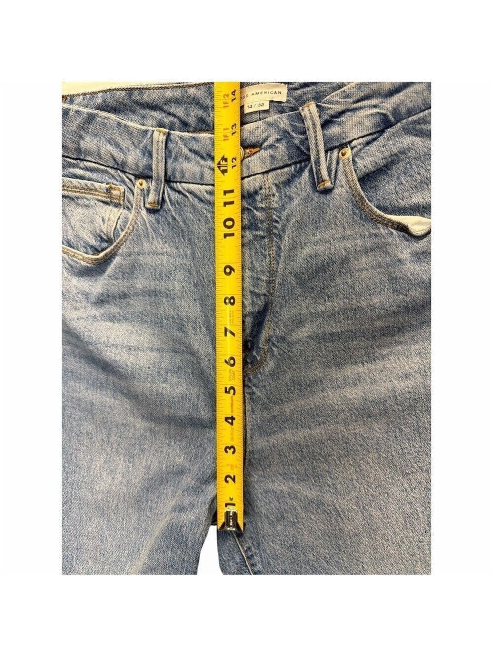 Good American Jeans Womens Size 14 Light Wash Blue High Rise Straight - Picture 4 of 11